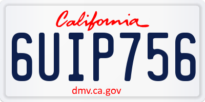 CA license plate 6UIP756