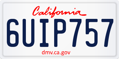 CA license plate 6UIP757