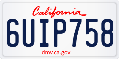 CA license plate 6UIP758