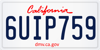 CA license plate 6UIP759