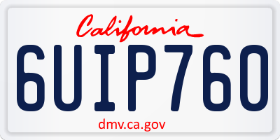 CA license plate 6UIP760