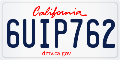 CA license plate 6UIP762