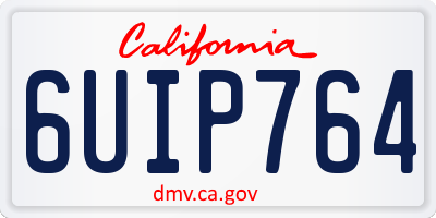CA license plate 6UIP764