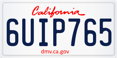 CA license plate 6UIP765