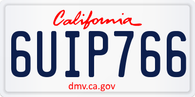 CA license plate 6UIP766