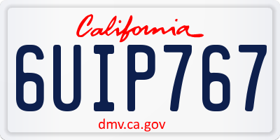 CA license plate 6UIP767