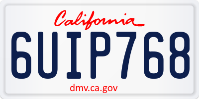 CA license plate 6UIP768