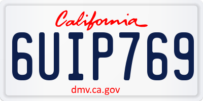 CA license plate 6UIP769