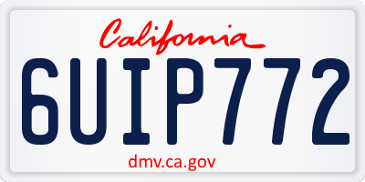 CA license plate 6UIP772