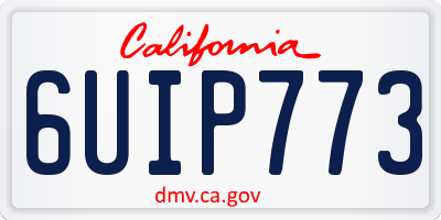 CA license plate 6UIP773