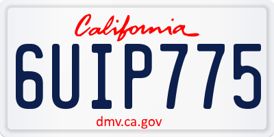 CA license plate 6UIP775