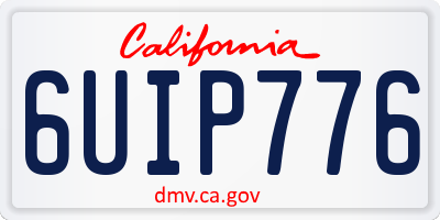 CA license plate 6UIP776