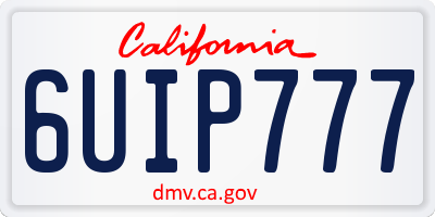 CA license plate 6UIP777
