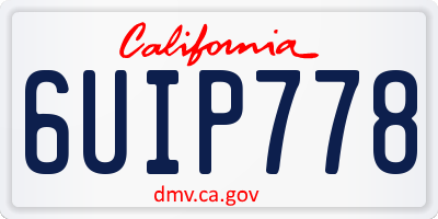 CA license plate 6UIP778
