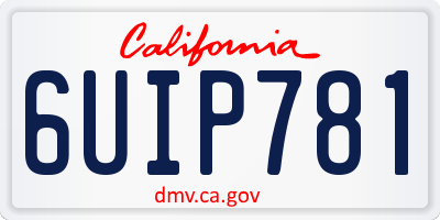 CA license plate 6UIP781