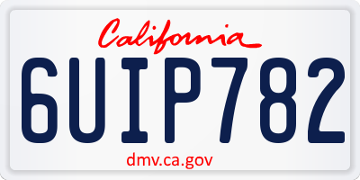 CA license plate 6UIP782