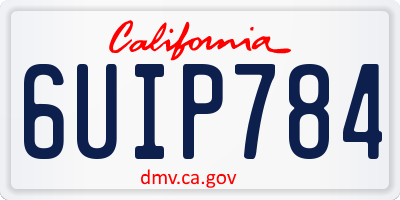 CA license plate 6UIP784