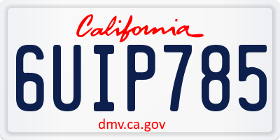 CA license plate 6UIP785