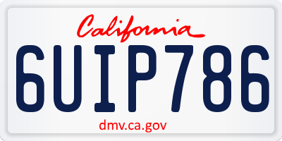 CA license plate 6UIP786
