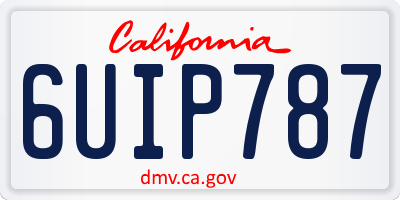 CA license plate 6UIP787
