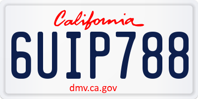 CA license plate 6UIP788