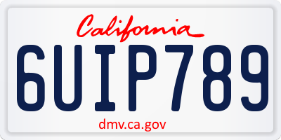 CA license plate 6UIP789