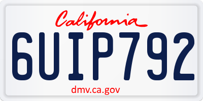 CA license plate 6UIP792
