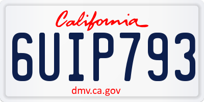 CA license plate 6UIP793