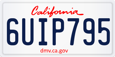 CA license plate 6UIP795