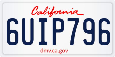 CA license plate 6UIP796