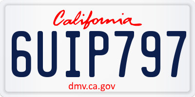 CA license plate 6UIP797