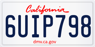 CA license plate 6UIP798