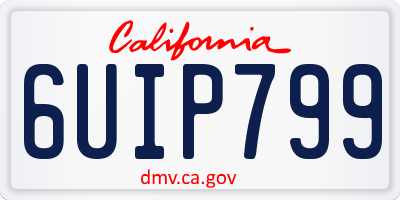 CA license plate 6UIP799