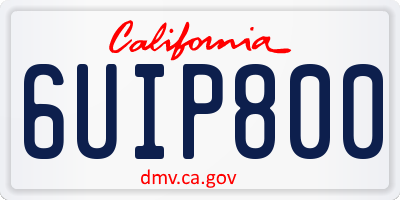 CA license plate 6UIP800