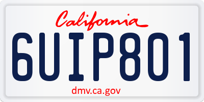 CA license plate 6UIP801