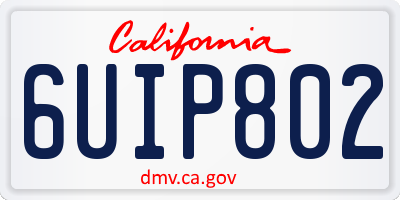 CA license plate 6UIP802