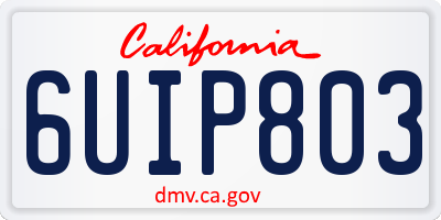 CA license plate 6UIP803