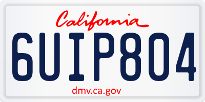 CA license plate 6UIP804