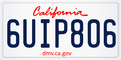 CA license plate 6UIP806