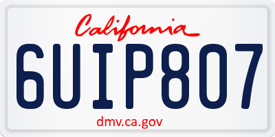 CA license plate 6UIP807