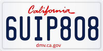 CA license plate 6UIP808