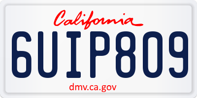 CA license plate 6UIP809