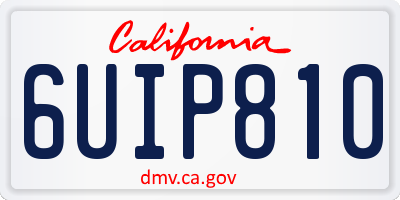 CA license plate 6UIP810