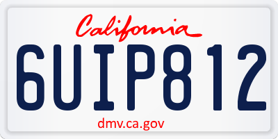 CA license plate 6UIP812