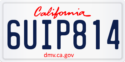 CA license plate 6UIP814