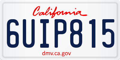 CA license plate 6UIP815
