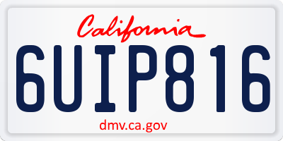 CA license plate 6UIP816