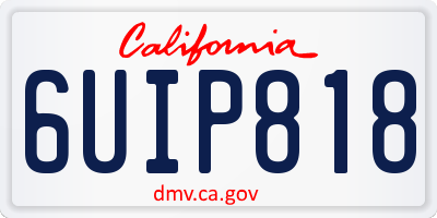 CA license plate 6UIP818