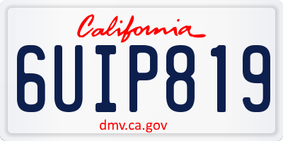 CA license plate 6UIP819