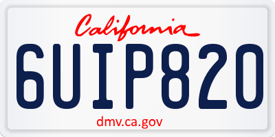 CA license plate 6UIP820